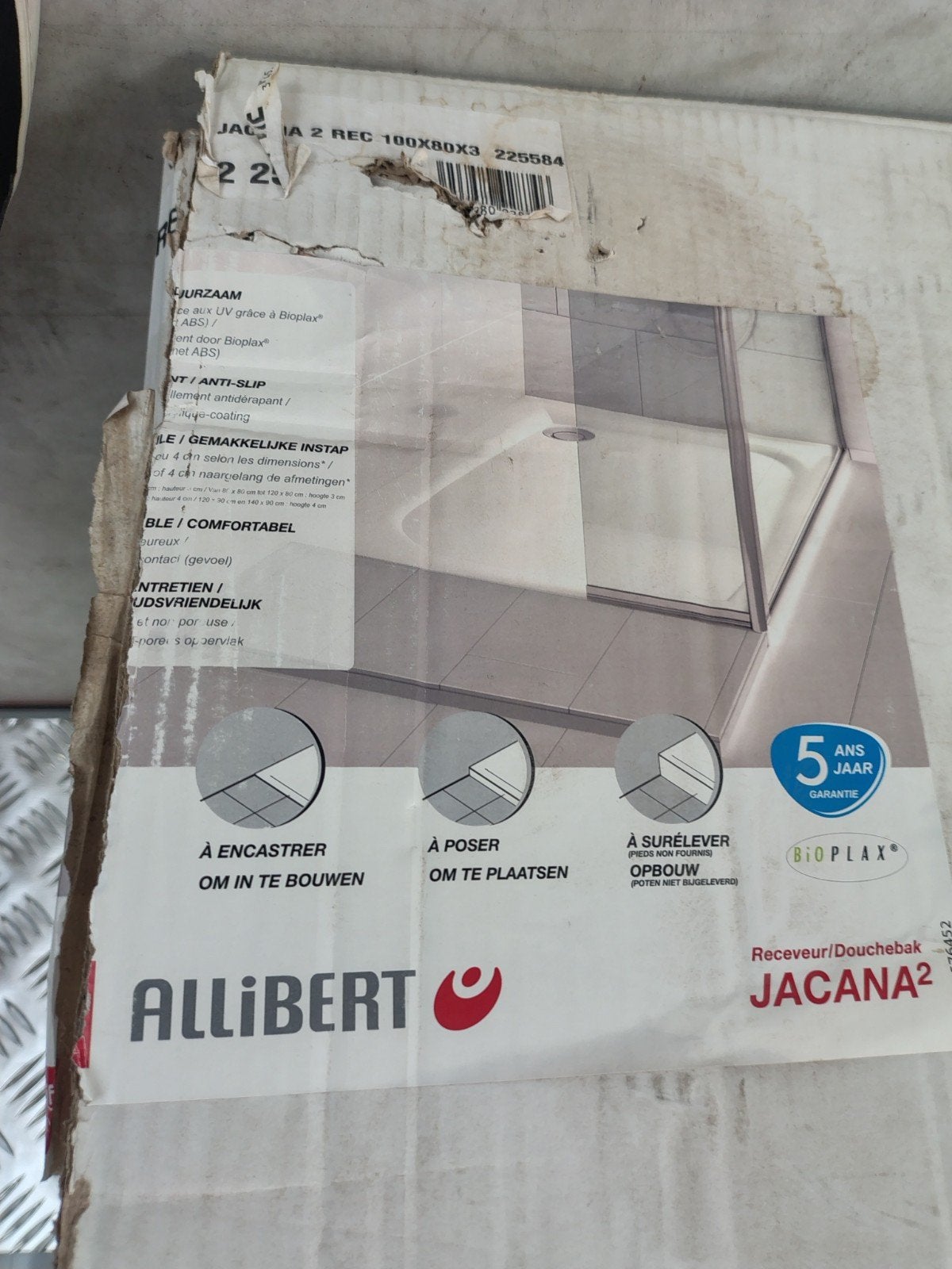 Douchebac 100x80 NIEUWE Allibert Jacana 2, Ophalen, 75 cm of meer, Nieuw, 50 tot 100 cm