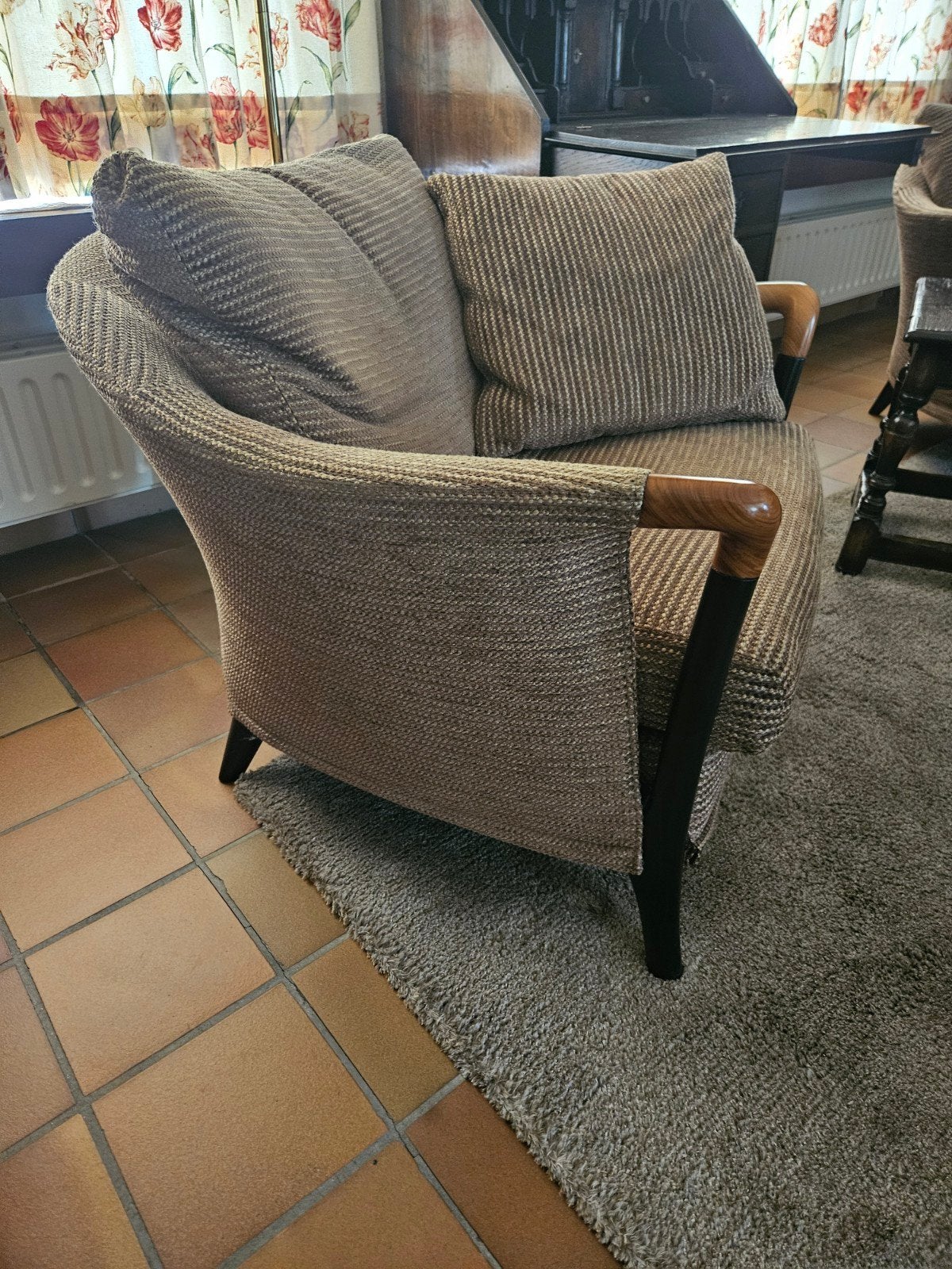 Vintage stoffen zetel, Maison & Meubles, Canapés | Salons, 75 à 100 cm, Moins de 150 cm, Banc droit, Une personne