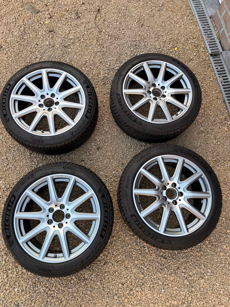 Originele Mercedes AMG 18" velgen + Michelin Pilot Alpin 5, Ophalen, 18 inch, Banden en Velgen, Nieuw