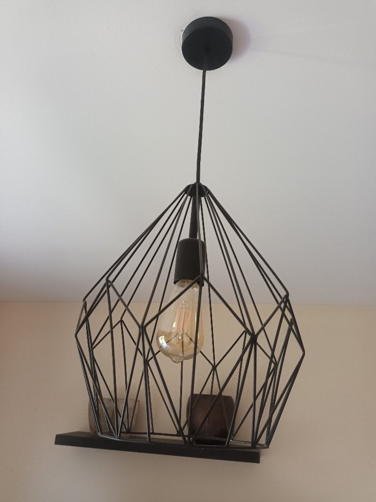 Hanglamp zwart metaal industriële look, Ophalen, Zo goed als nieuw, Metaal