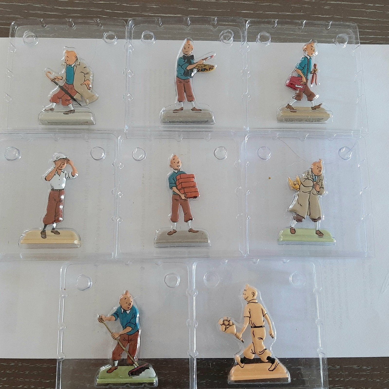 8 figurines Tintin en métal, Collections, Enlèvement ou Envoi, Tintin