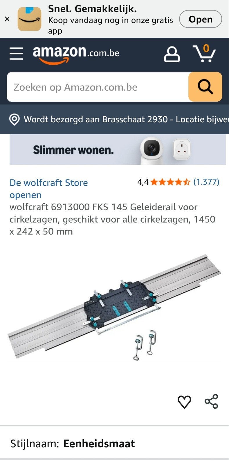 wolfcraft geleiderail voor cirkelzaag, Doe-het-zelf en Bouw, Ophalen, Zo goed als nieuw, 100 tot 250 mm, Overige typen