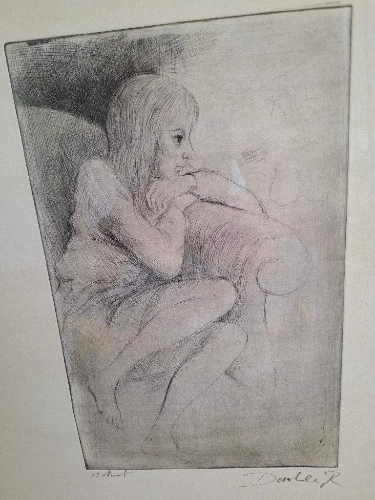 Schilderij , tekening Roland De volder, Antiek en Kunst, Ophalen of Verzenden