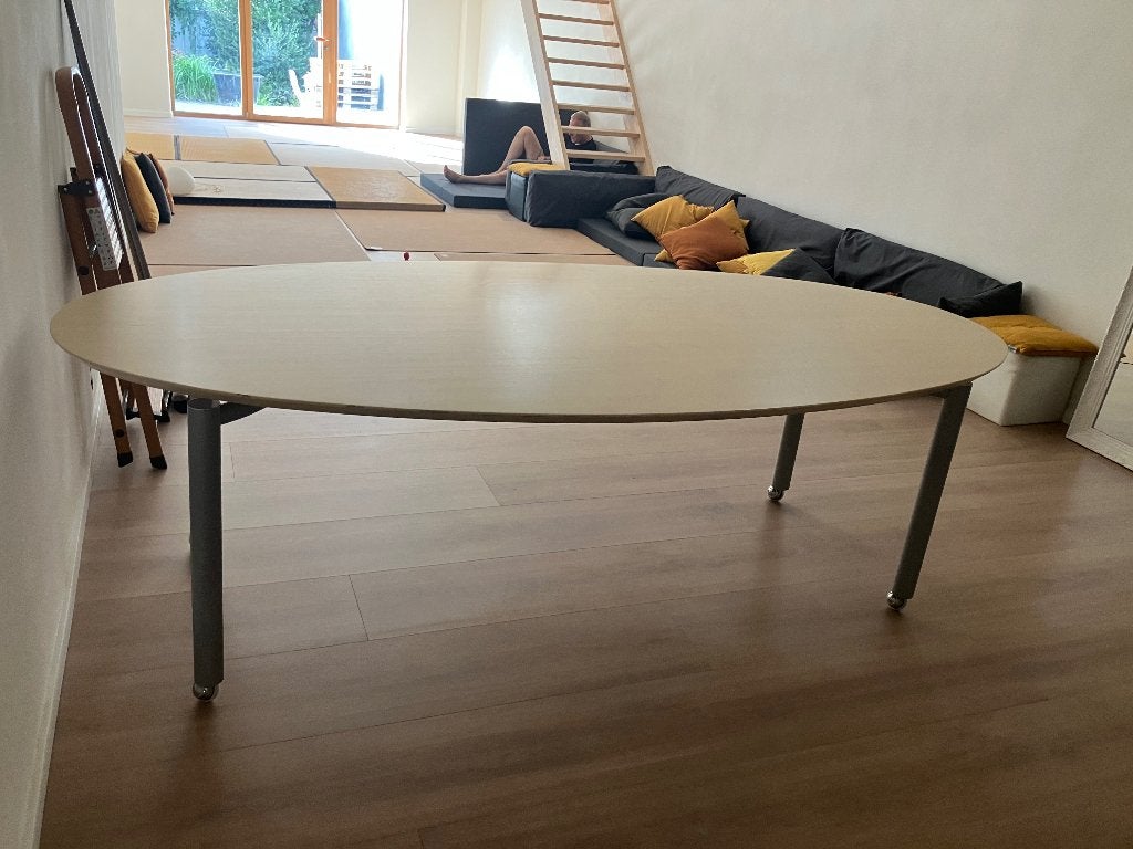 Table ovale en bois Fantoni Meta 120x240x77, 200 cm ou plus, 100 à 150 cm, Enlèvement, Utilisé