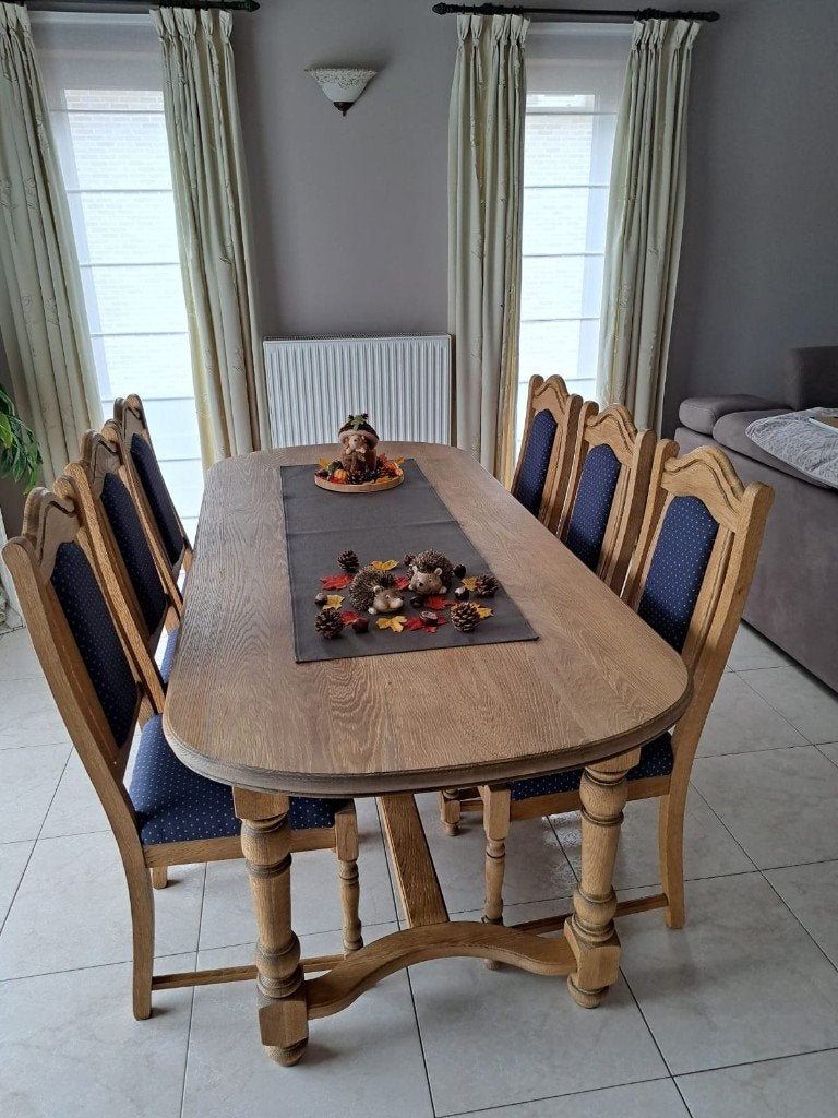 Eiken tafel en 6 stoelen, Maison & Meubles, Enlèvement