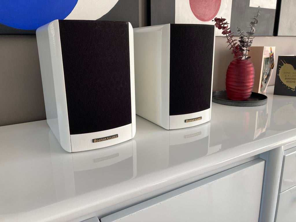 BOSTON ACOUSTICS A25 luidsprekers wit., Audio, Tv en Foto, Overige merken, Refurbished, Ophalen of Verzenden, 60 tot 120 watt
