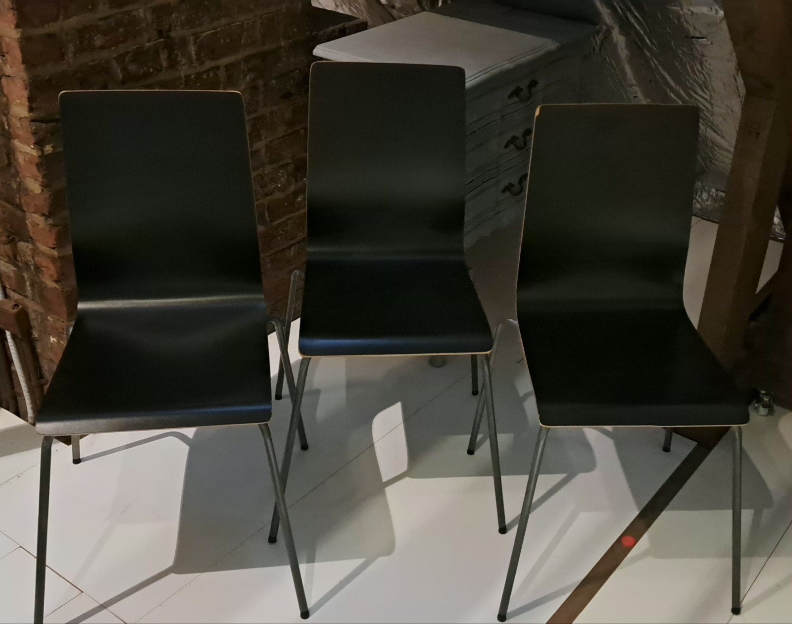 Lot de 3 chaises, Maison & Meubles, Enlèvement, Utilisé, Noir, Bois