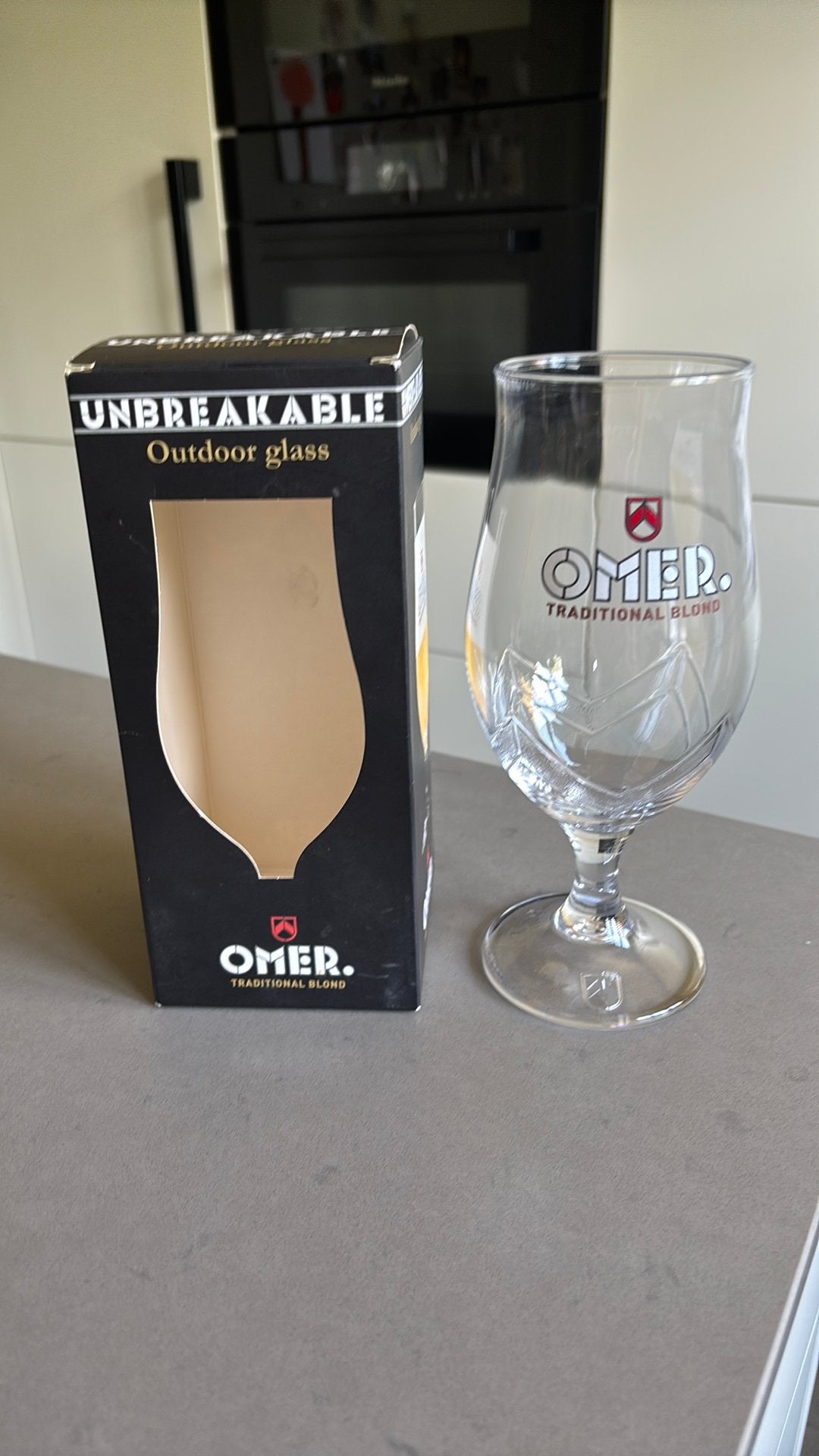 OMER outdoor glass, Verzamelen, Biermerken, Ophalen of Verzenden, Zo goed als nieuw