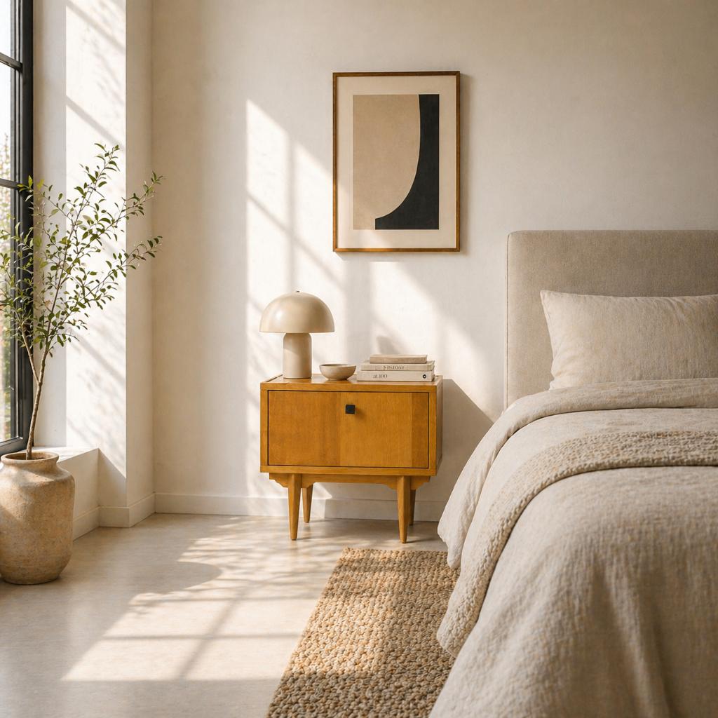 Prachtige set mid century nachtkastjes, Ophalen, Zo goed als nieuw, 45 tot 65 cm, Minder dan 55 cm