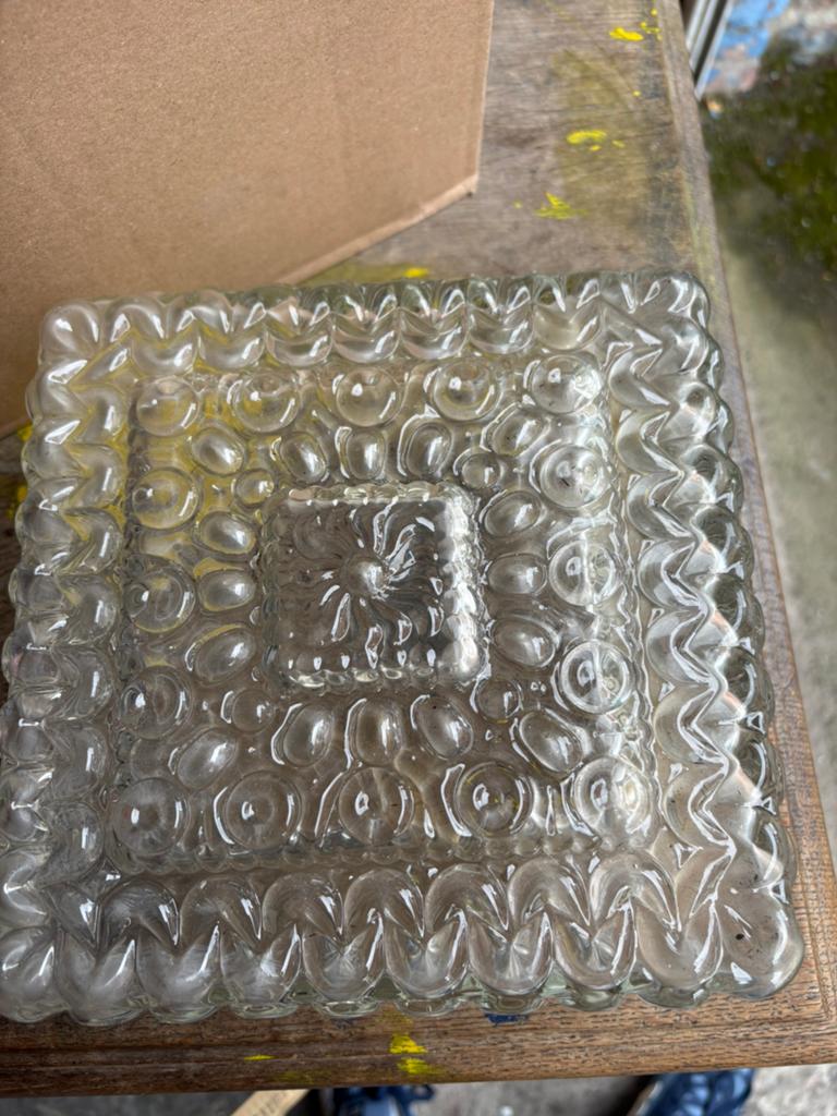 Vintage glazen plafondlamp, Antiek en Kunst, Ophalen