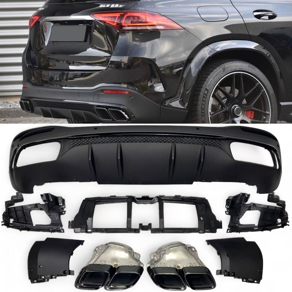 Diffuser + Uitlaat Mercedes GLE V167 Zwart V2, Envoi