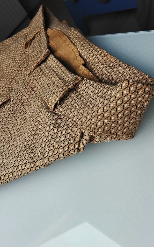 geelbruine broek maat 38, Kleding | Dames, Broeken en Pantalons, Geel, Zo goed als nieuw, Lang, Ophalen