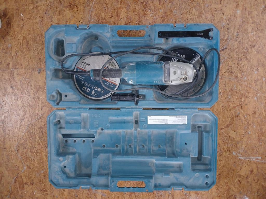 Makita GA9020 haakse slijper incl 6 schijven, Doe-het-zelf en Bouw, Ophalen, Gebruikt, Haakse handslijpmachine