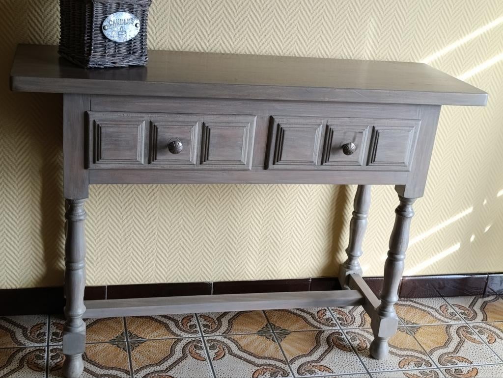 Sidetable in beuk met 2 schuiven, Ophalen