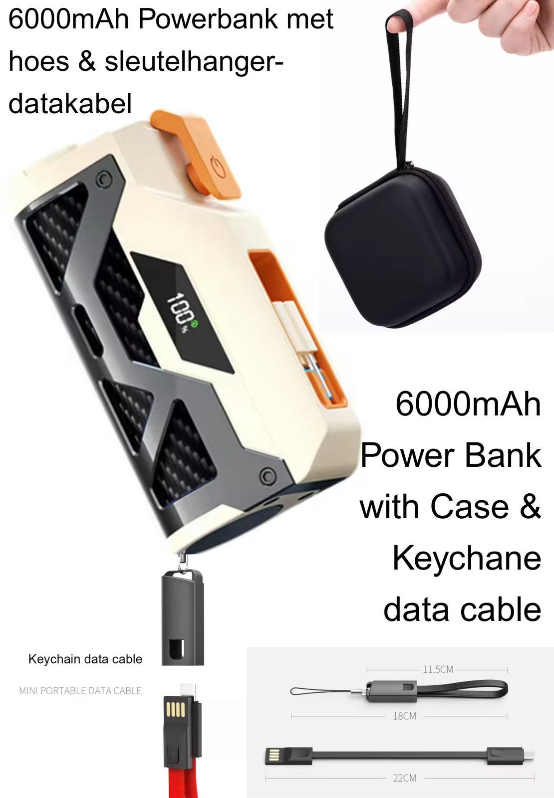 Banque d'alimentation intelligente à double prise 6000 mAh., Enlèvement ou Envoi, Neuf