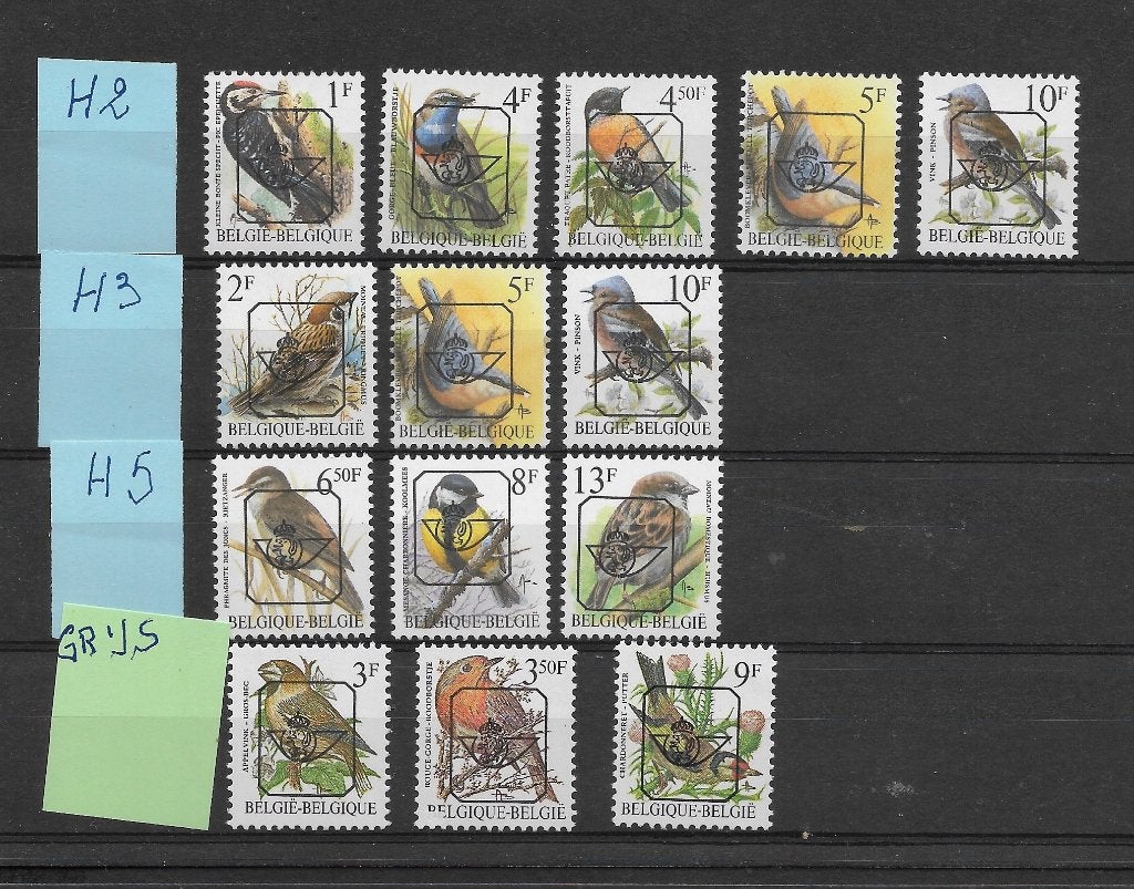 Belgie: PREO VOGELS BUZIN gom en papier soorten XX +SPECIALE, Ophalen of Verzenden, Postfris, Postfris, Europa