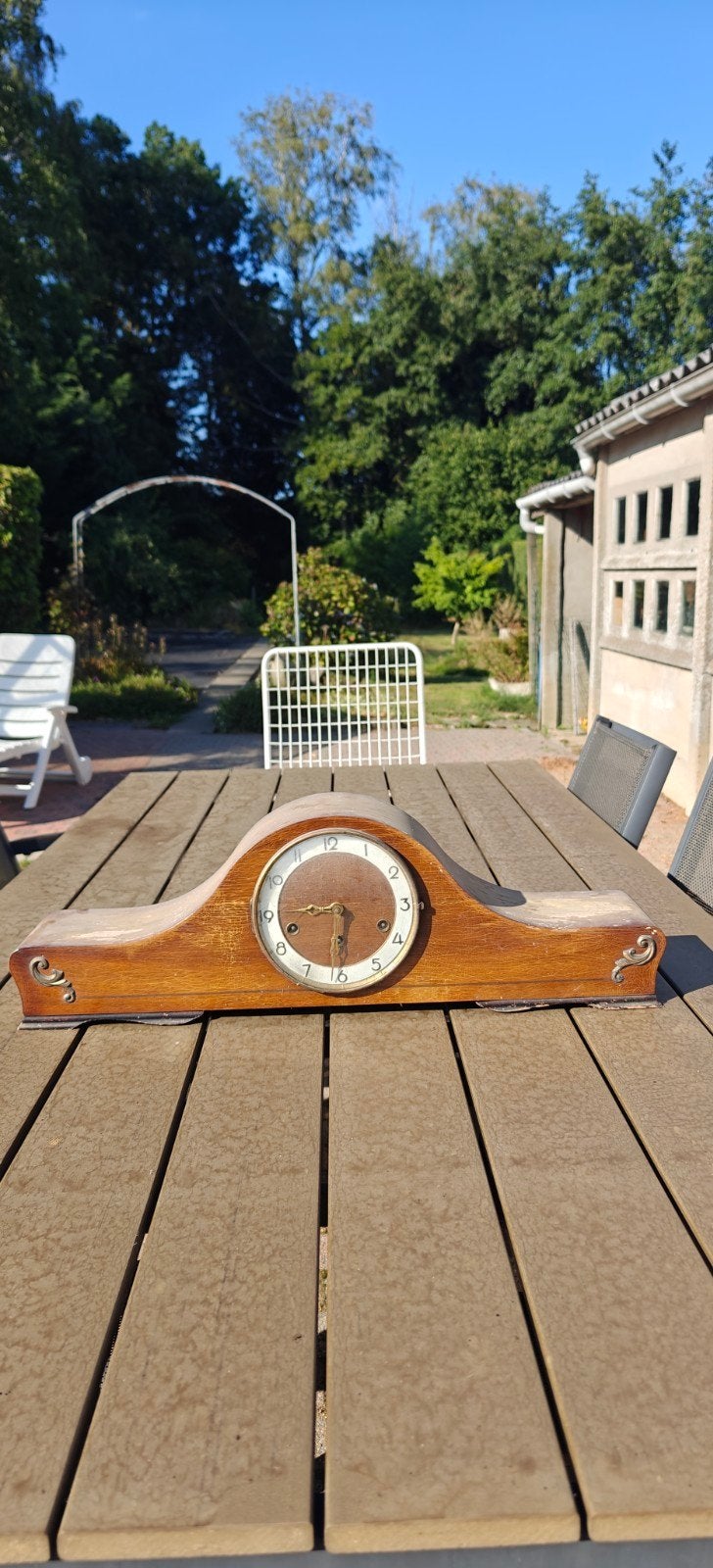 Vintage houten schouwklok, Antiek en Kunst, Antiek | Klokken, Ophalen