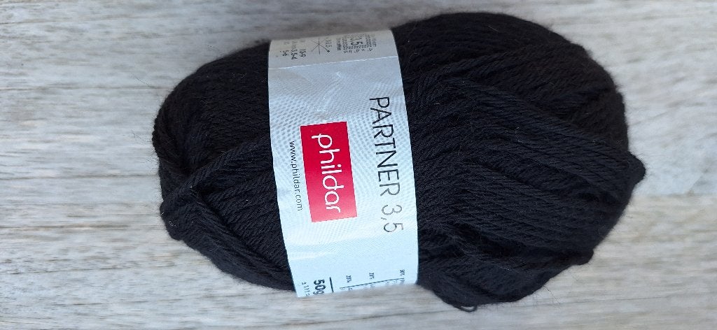 450g Phildar Partner 3,5 zwart, Hobby & Loisirs créatifs, Enlèvement ou Envoi, Neuf, Tricot ou Crochet, Laine ou Fils