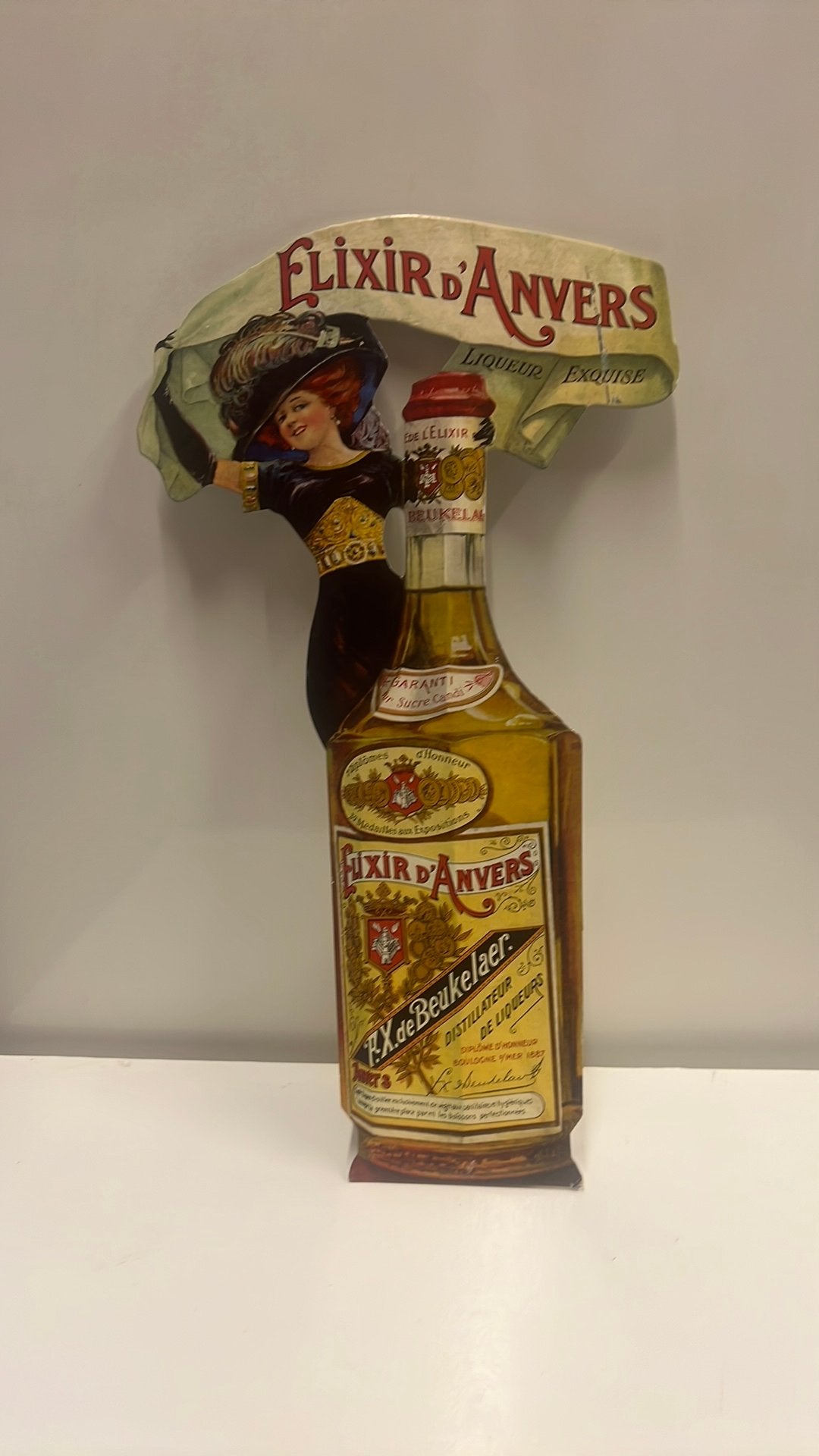 Reclamestandaard Elixir d’ Anvers., Enlèvement ou Envoi, Utilisé, Panneau publicitaire