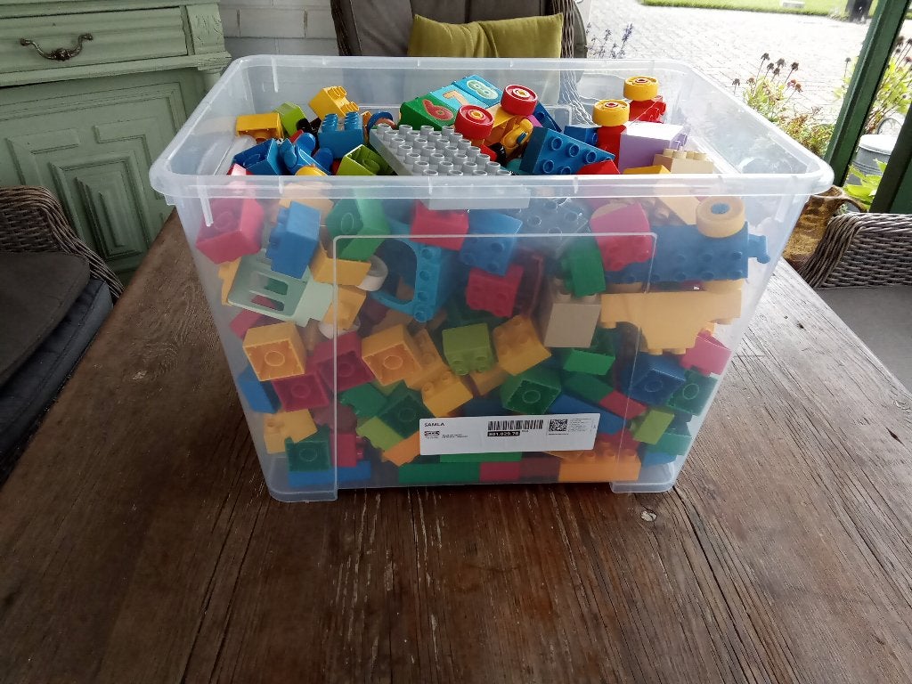 Duplo Lego, bak vol met Duplo merk Lego in mooie staat., Ophalen, Zo goed als nieuw, Overige typen, Duplo