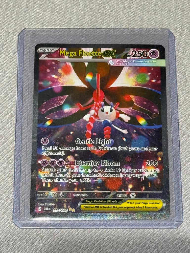 Mega Floette ex 117 Chaos Rising Pokemon, Hobby en Vrije tijd, Ophalen of Verzenden, Nieuw, Losse kaart, Foil