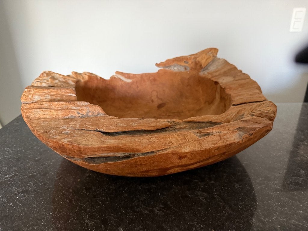 Teakhouten schaal, Ophalen, Zo goed als nieuw, Hout, Schaal