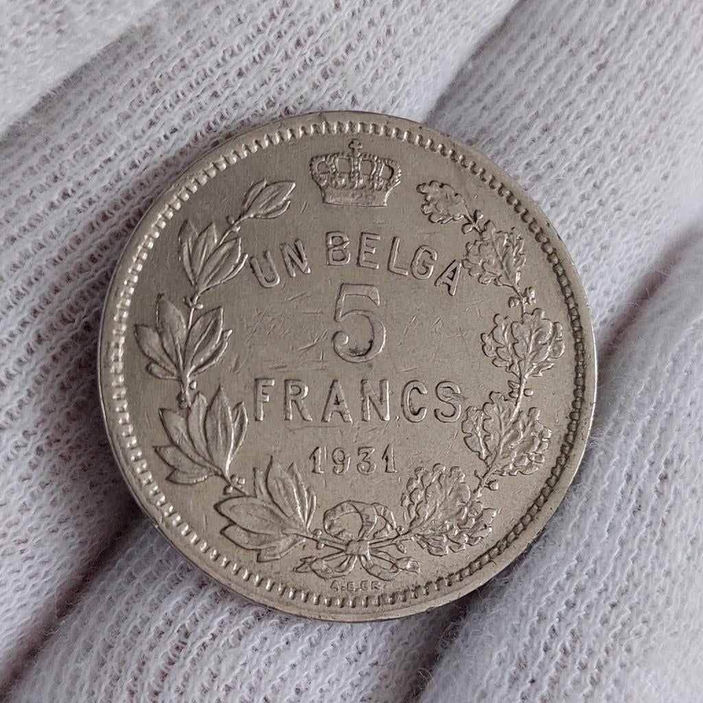 Munt / België / 5 Frank - 1 Belga / 1931 FR / POS. B, Postzegels en Munten, Ophalen of Verzenden, Losse munt