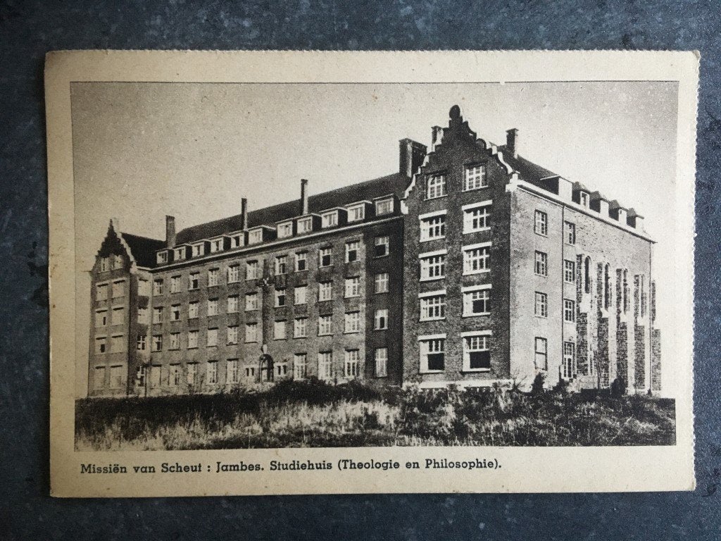 postkaart Missiën Scheut - studiehuis Jambes, Verzamelen, Postkaarten | België, Ophalen of Verzenden, Namen