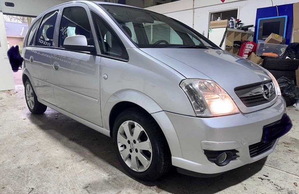 Opel Meriva 1.6 16V Automaat (2008), Auto's, Automaat, Monovolume, Zwart, Bedrijf