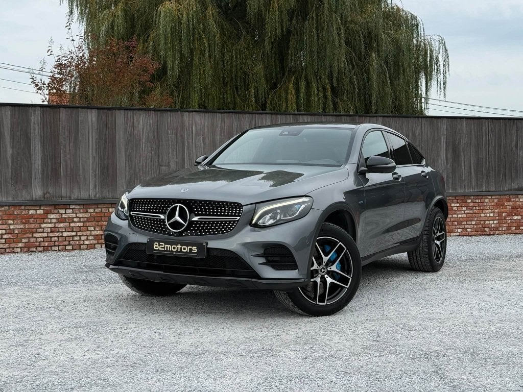 mercedes glc coupé 350e/4matic/hybride/amg/trekhaak/led, Auto's, Automaat, 4 cilinders, 2000 kg, Leder