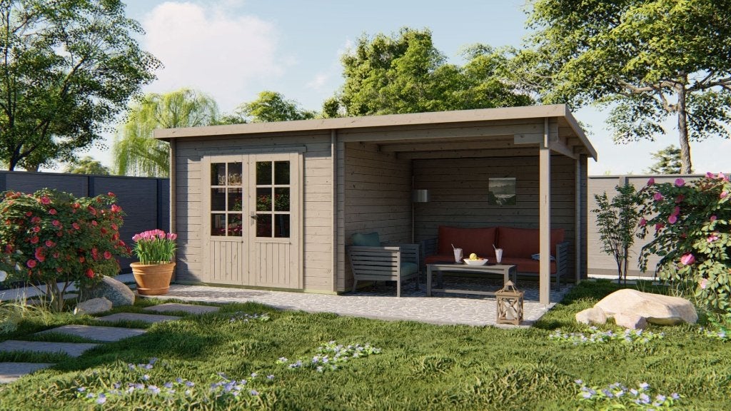 Blokhut - Tuinhuis Chappo | 28 mm | vuren onbehandeld, Verzenden, Nieuw