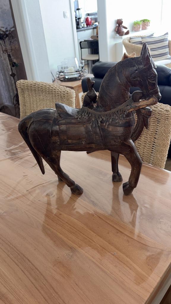 Prachtig paard in hout cadeau tip , moederdag!, Antiek en Kunst, Ophalen, Klassiek, Hout