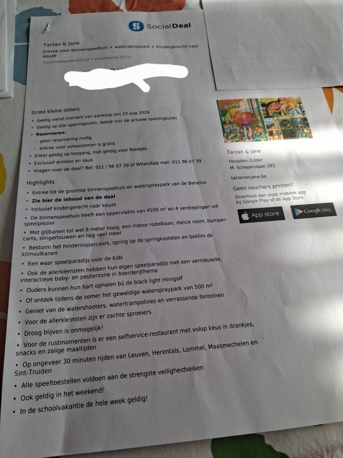 1 inkomticket + kindergerecht tarzan en jane, Tickets en Kaartjes