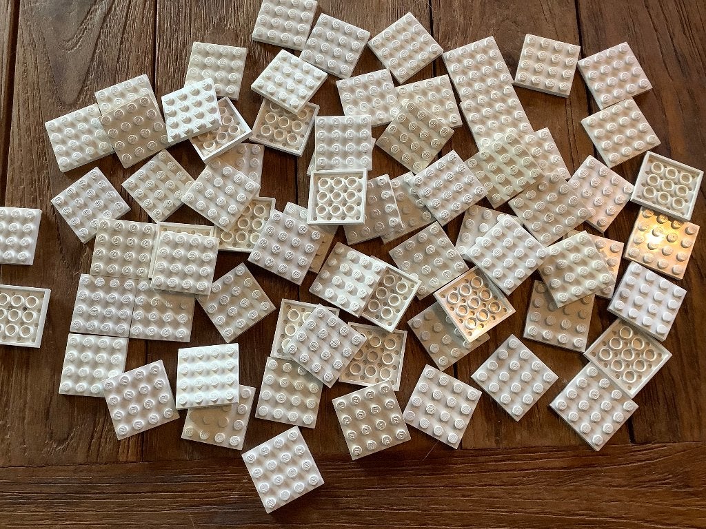 Lego plaatjes 4x4 wit 71 stuks / 342-8, Ophalen of Verzenden, Gebruikt, Losse stenen, Lego