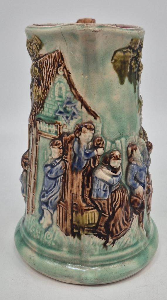 Antieke Majolica taverne kan, Antiek en Kunst, Ophalen of Verzenden