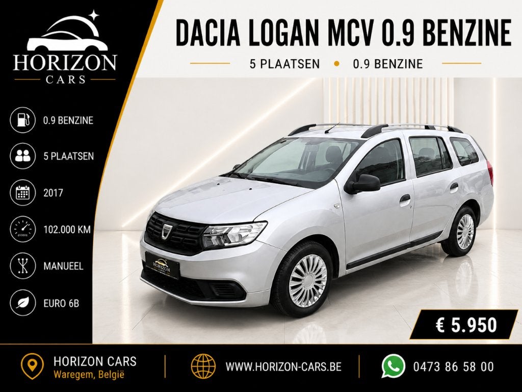 Dacia Logan Mcv 0.9 Benzine + Garantie, Auto's, Dacia, Bedrijf, Te koop, Logan, ABS, Achteruitrijcamera, Airbags, Alarm, Android Auto