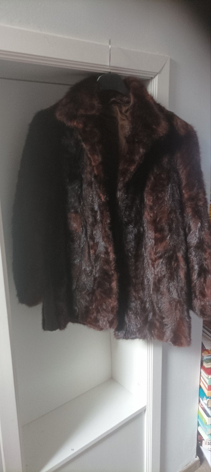 Vintage echte bontjas – vermoedelijk nerts – donkerbruin, Ophalen, Dames