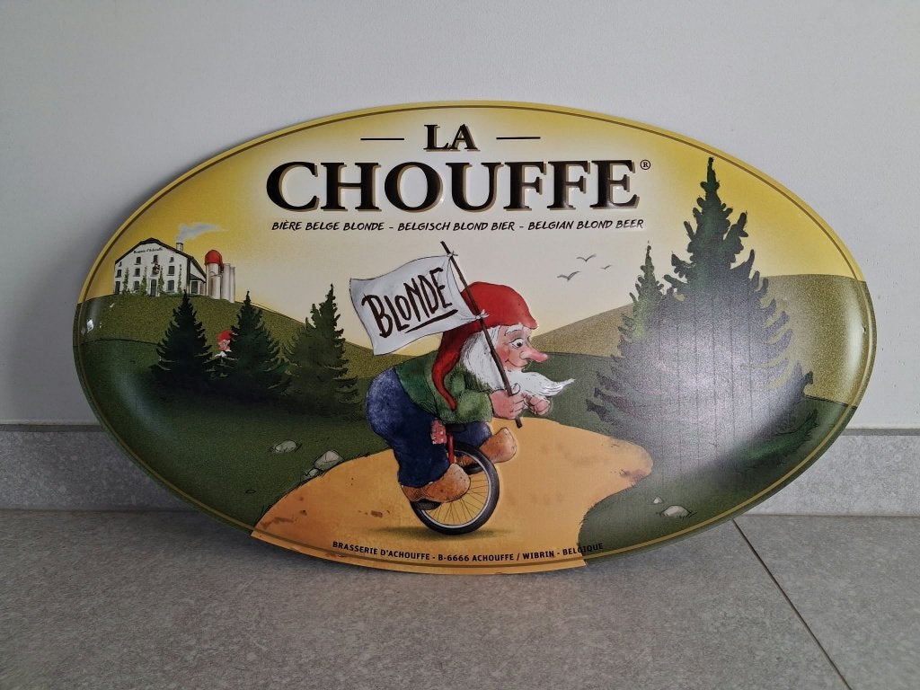 LA CHOUFFE metalen reclameplaat, Ophalen of Verzenden, Gebruikt, Reclamebord, Plaat of Schild, Overige merken