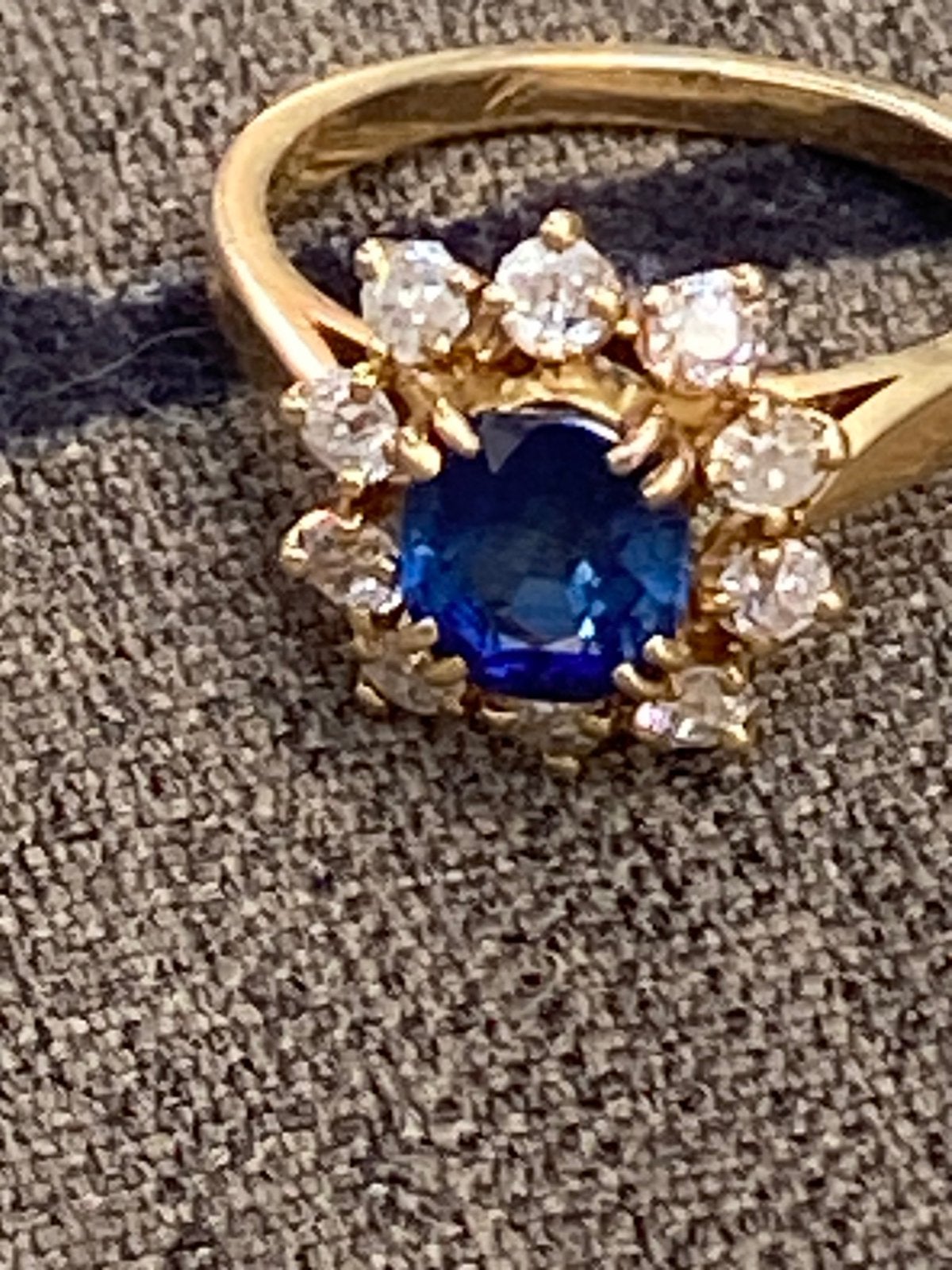 Bague Marguerite or 18k saphir diamants, Bijoux, Sacs & Beauté, Enlèvement, Comme neuf, Or, Or