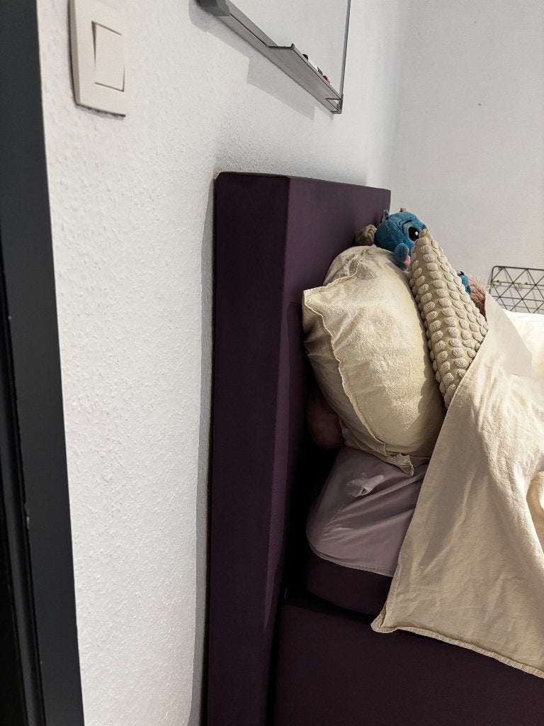 Bedframe boxspring paars, Huis en Inrichting, Slaapkamer | Boxsprings, Ophalen, Paars, Tweepersoons, Zo goed als nieuw