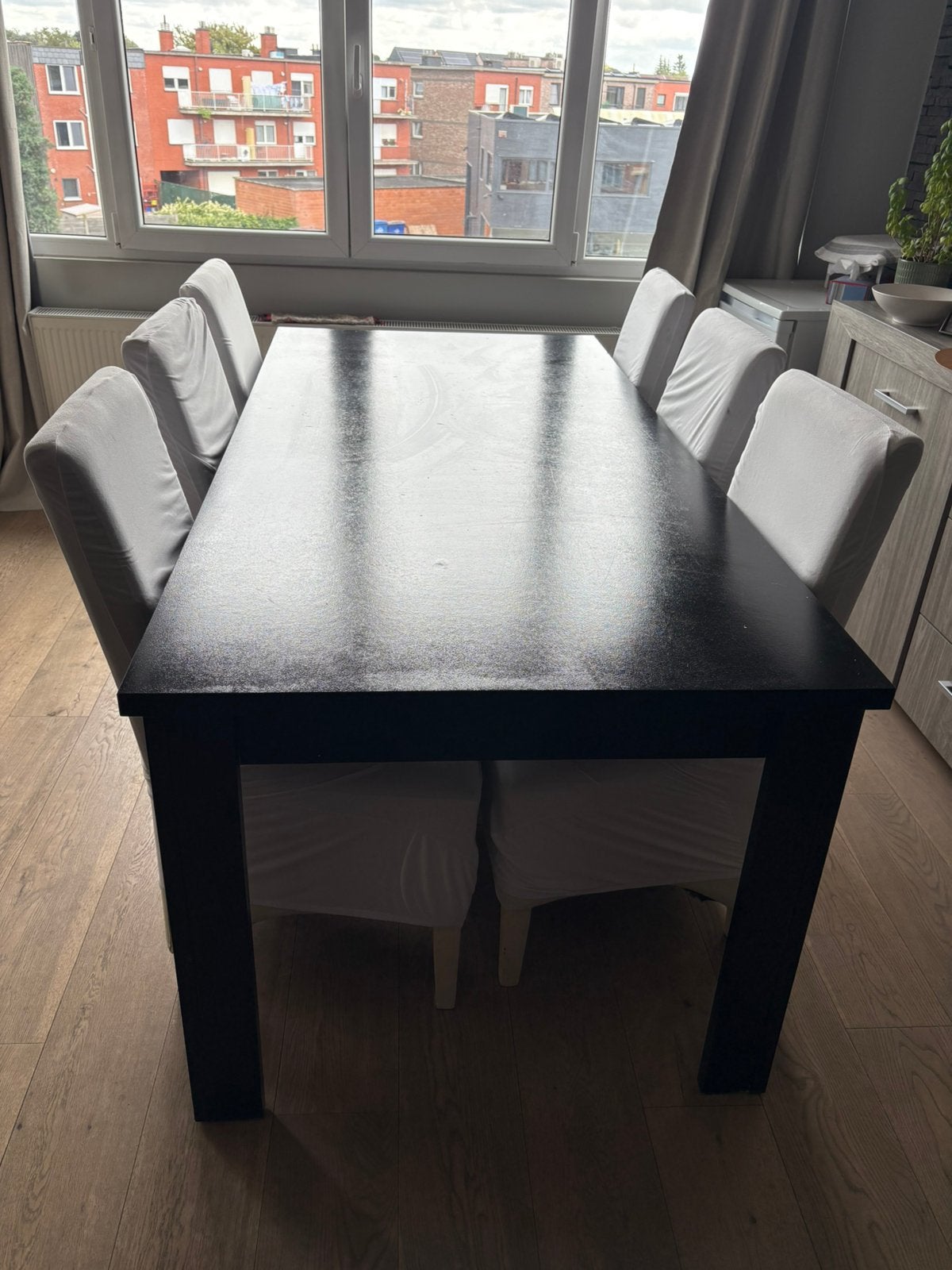 Eettafel en 6 stoelen, Huis en Inrichting, Ophalen, Gebruikt, 4 tot 6 stoelen