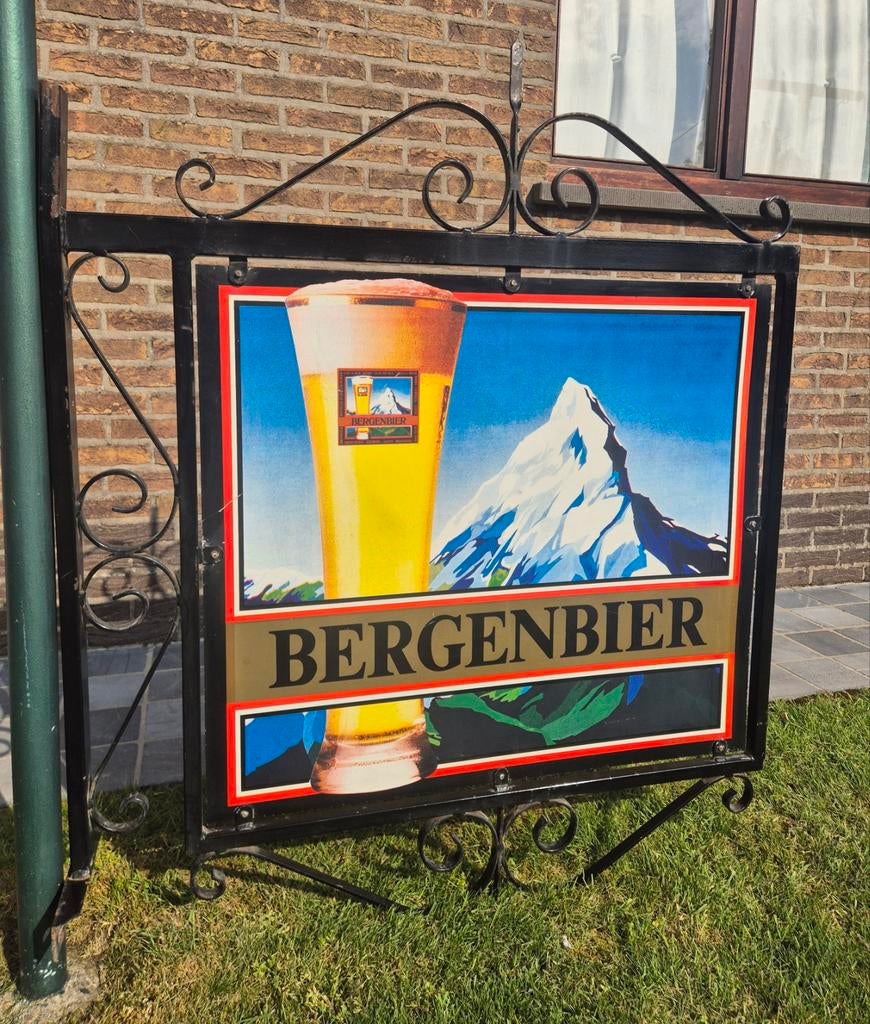 Bergenbier uithangbord cafe Aalst 1985, Verzamelen, Ophalen, Reclamebord