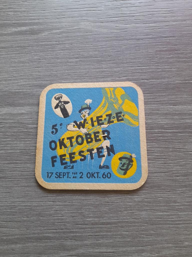 Tapis à bière Wieze Oktoberfeesten 1960 recto-verso, Enlèvement ou Envoi
