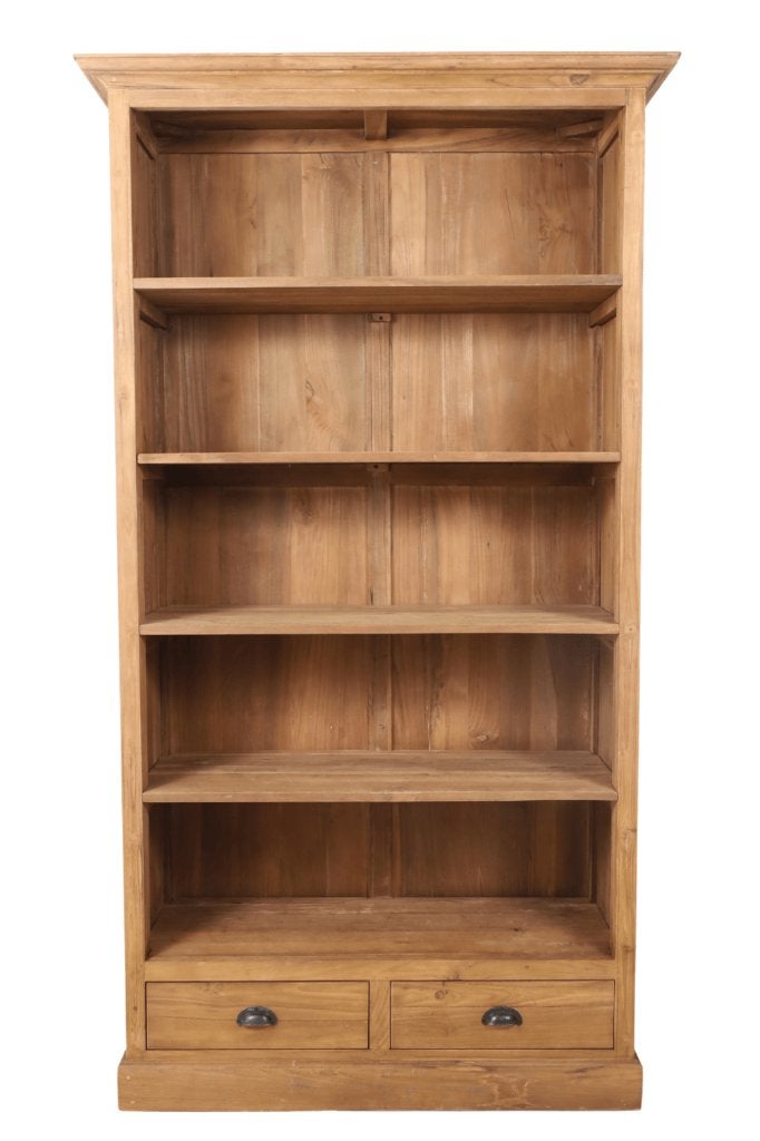 teak houten boekenkast, Ophalen, Met plank(en), 100 tot 150 cm, 200 cm of meer