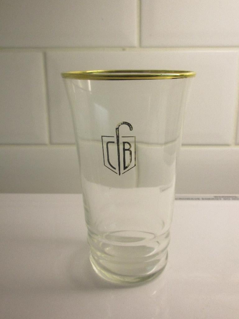 GLAS GOUDKL. RAND INITIALEN C B WANDELSTOK HERKOMST ??, Ophalen of Verzenden, Gebruikt, Overige typen