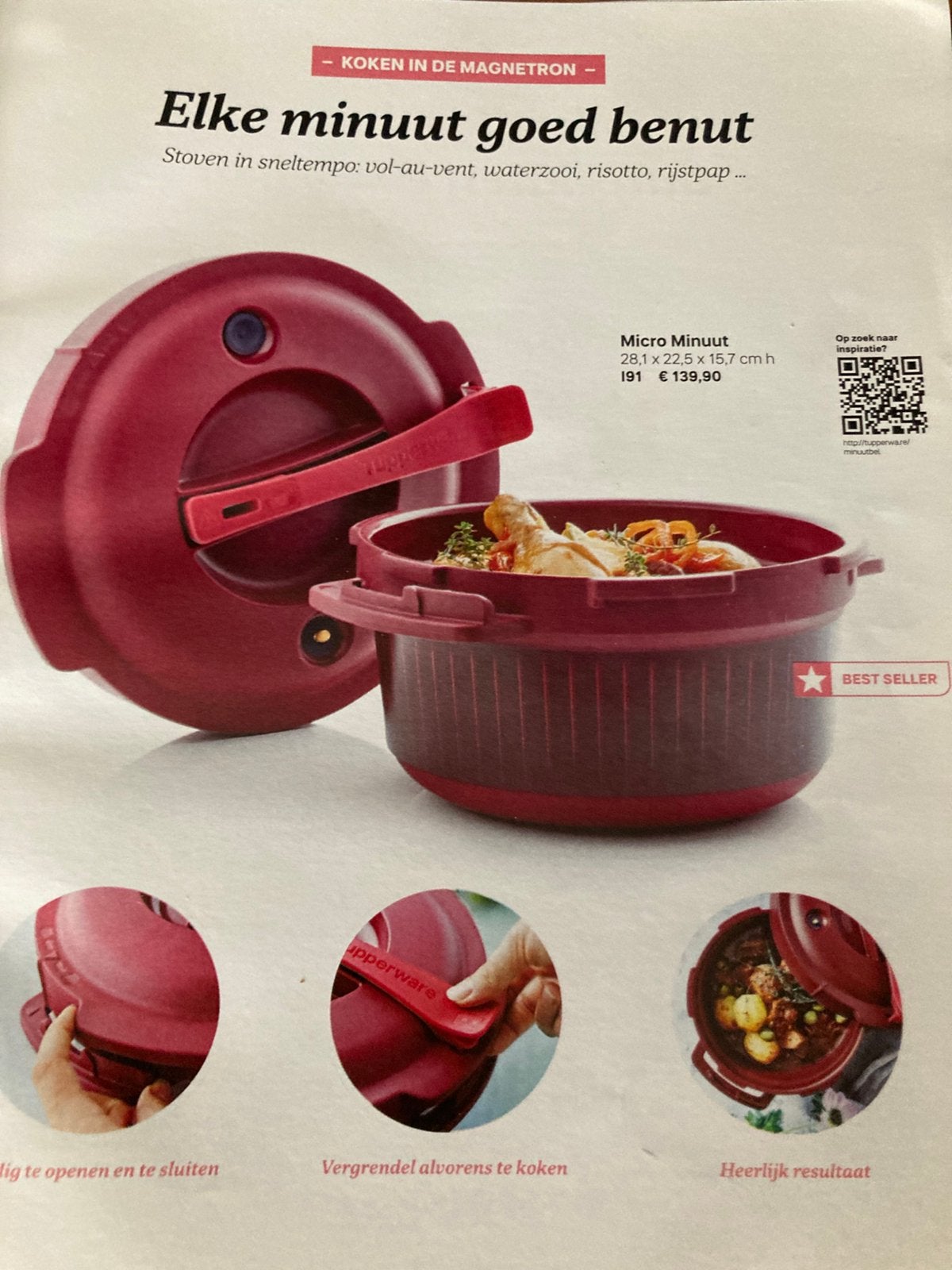 Tupperware micro minuut zo goed als nieuw ., Ophalen of Verzenden, Zo goed als nieuw