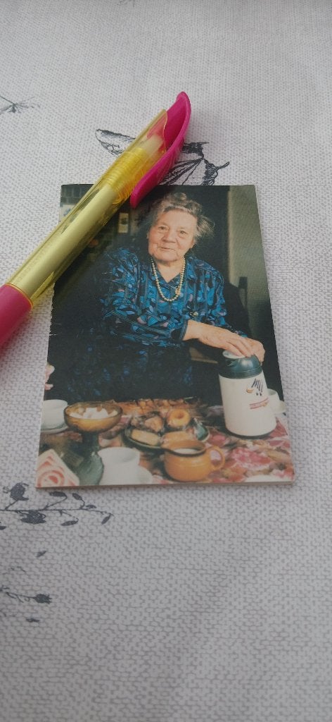 Bidprentje moeder gusta, Ophalen, Bidprentje