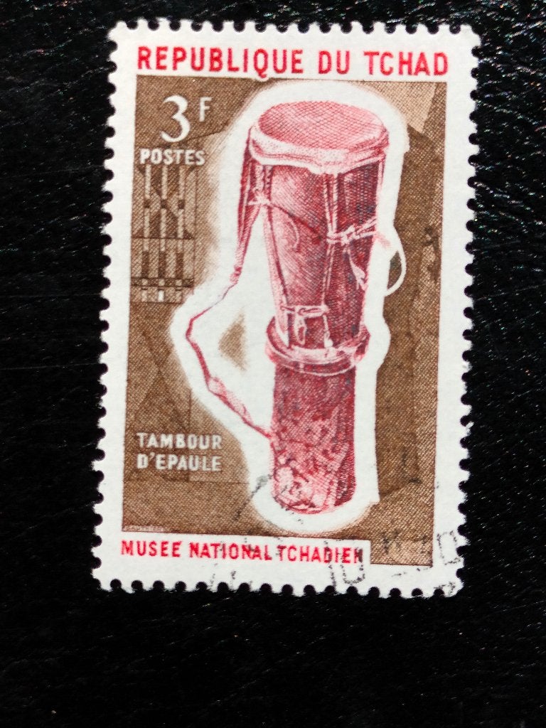 Tchad 1965 - instruments de musique - tambour d'épaule, Envoi, Autres pays, Affranchi