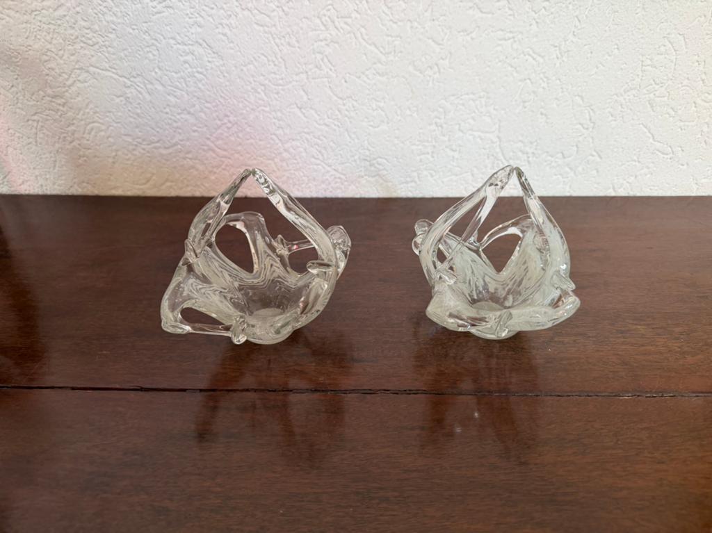 2 leuke kristallen vaasjes, Ophalen of Verzenden