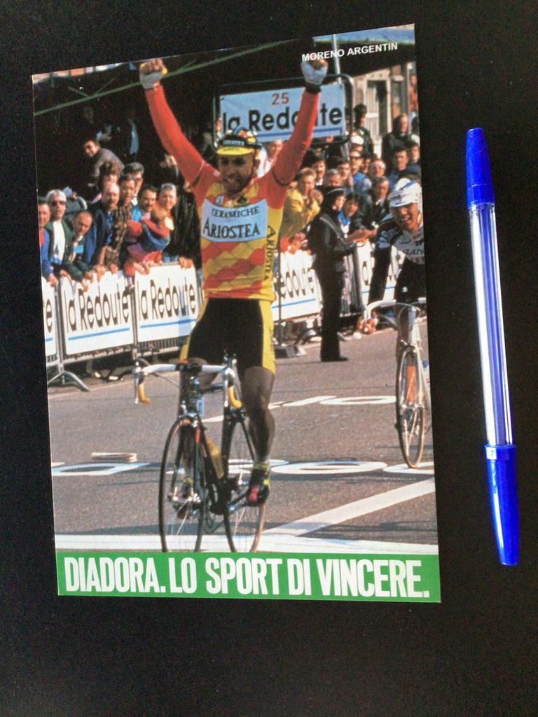wielerkaart 1991 lbl team ariostea moreno argentin, Verzenden, Zo goed als nieuw